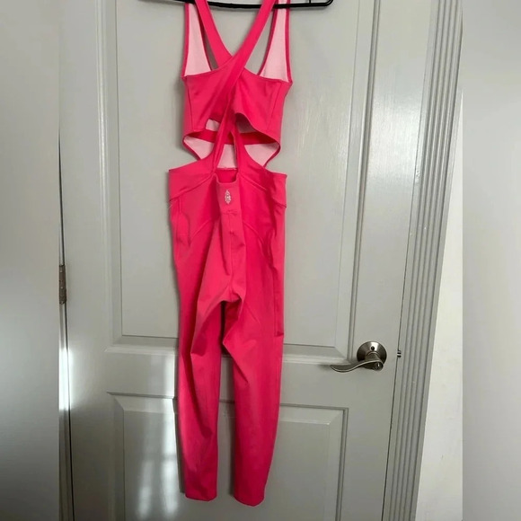 Free people movement Back it Up- Onesie Jumpsuit Dragonfruit size small NWOT - Picture 10 of 10